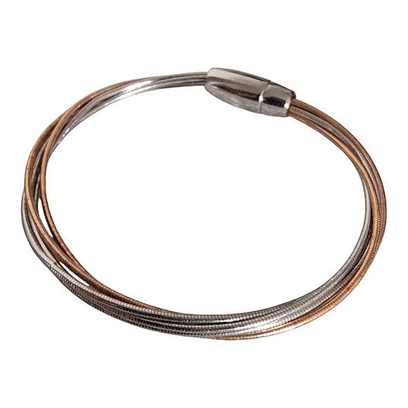 Pesavento DNA Spring Gold & Silver 5 Cord Bracelet Signed - Picture 6 of 9